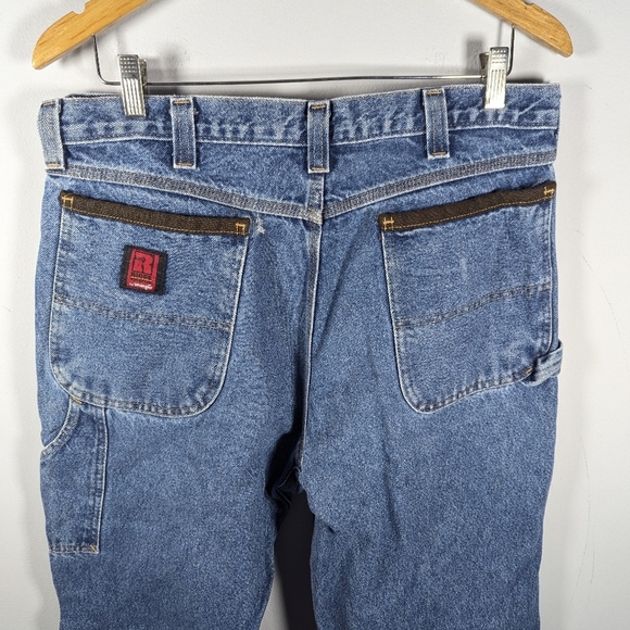 Y2K Riggs by wrangler Workwear rugged utility work carpenter denim jeans 36x34 - Picture 5 of 9